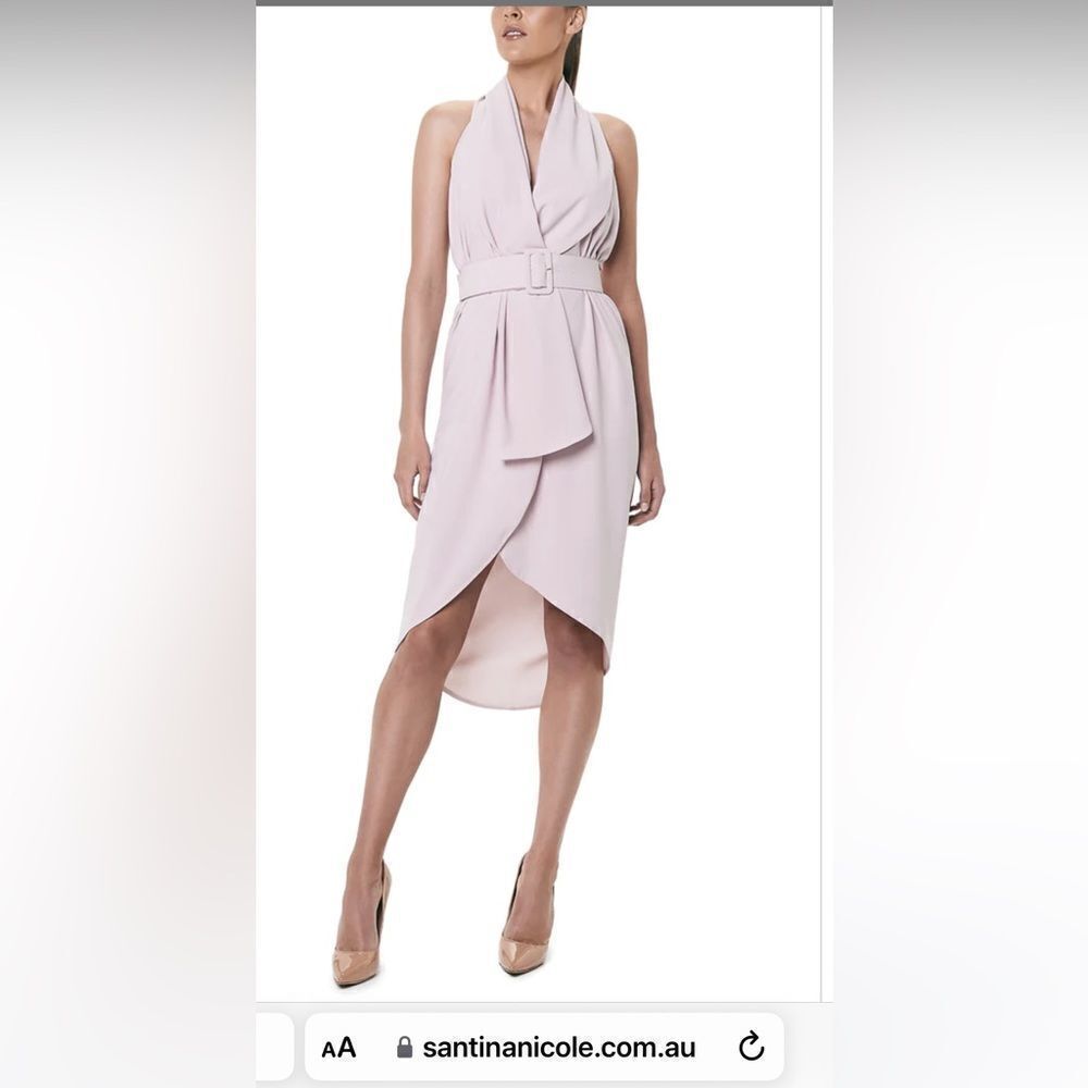 Satina Nicole pale lilac Halter Wrap dress